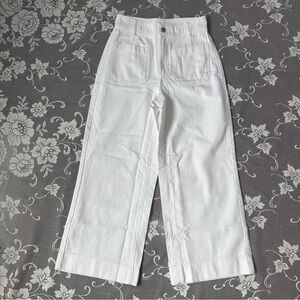 Reitmans High Rise Wide Leg Crop Pant in White Sz 25